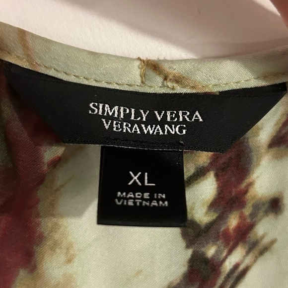 {Simply Vera Wang} Shirred Drawcord Peasant Blouse - Picture 3 of 3
